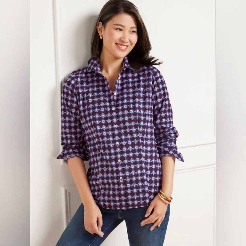 Talbots Plus Petite Paisley Foulard Non-Iron Perfect Shirt Size 20WP NWT
